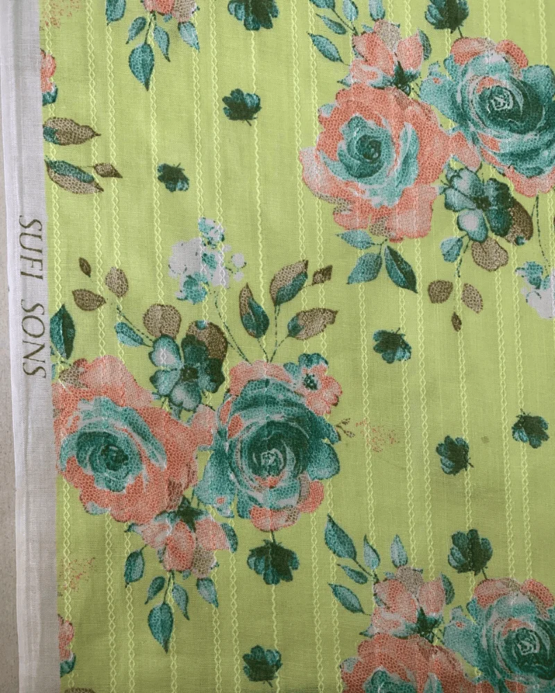 Charcoal Teal Dori Printed Lawn – Essa Mussa Collection (2-PC) - Image 3