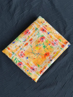 Lemon Yellow Floral Chicken Kari Lawn 2-Piece Suit - Essa Mussa Collection