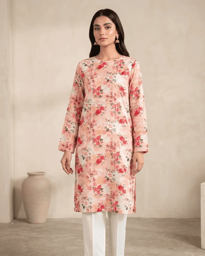 Seafoam Green Floral Chicken Kari Lawn 2-Piece Suit - Essa Mussa Collection