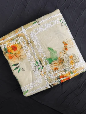 Tea Green Floral Chicken Kari Lawn - Essa Mussa Collection