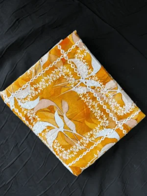 Mustard Yellow Leafy Floral Chicken Kari Lawn - Essa Mussa Collection