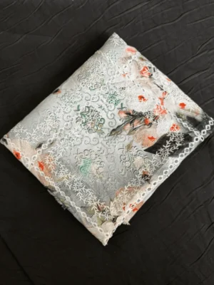 Smoky Grey Floral Chicken Kari Lawn 2-Piece Suit - Essa Mussa Collection