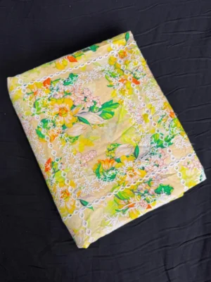 Mint Green Floral Chicken Kari Lawn 2-Piece Suit - Essa Mussa Collection