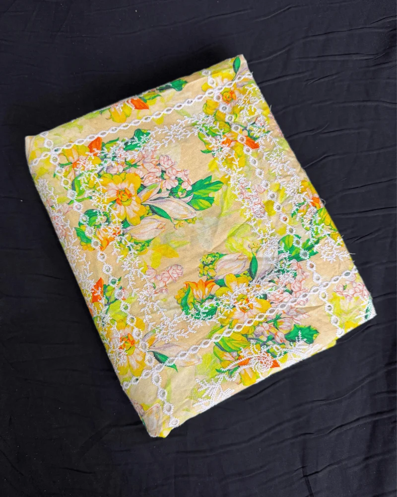 Mint Green Floral Chicken Kari Lawn 2-Piece Suit - Essa Mussa Collection