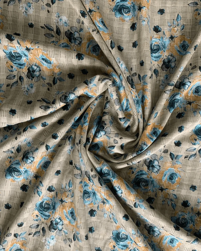 Terracotta Rust Dori Printed Lawn – Essa Mussa Collection (2-PC) - Image 2
