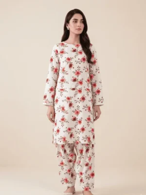 Electric Blue Dori Printed Lawn 2-Piece Suit by Essa Mussa Collection