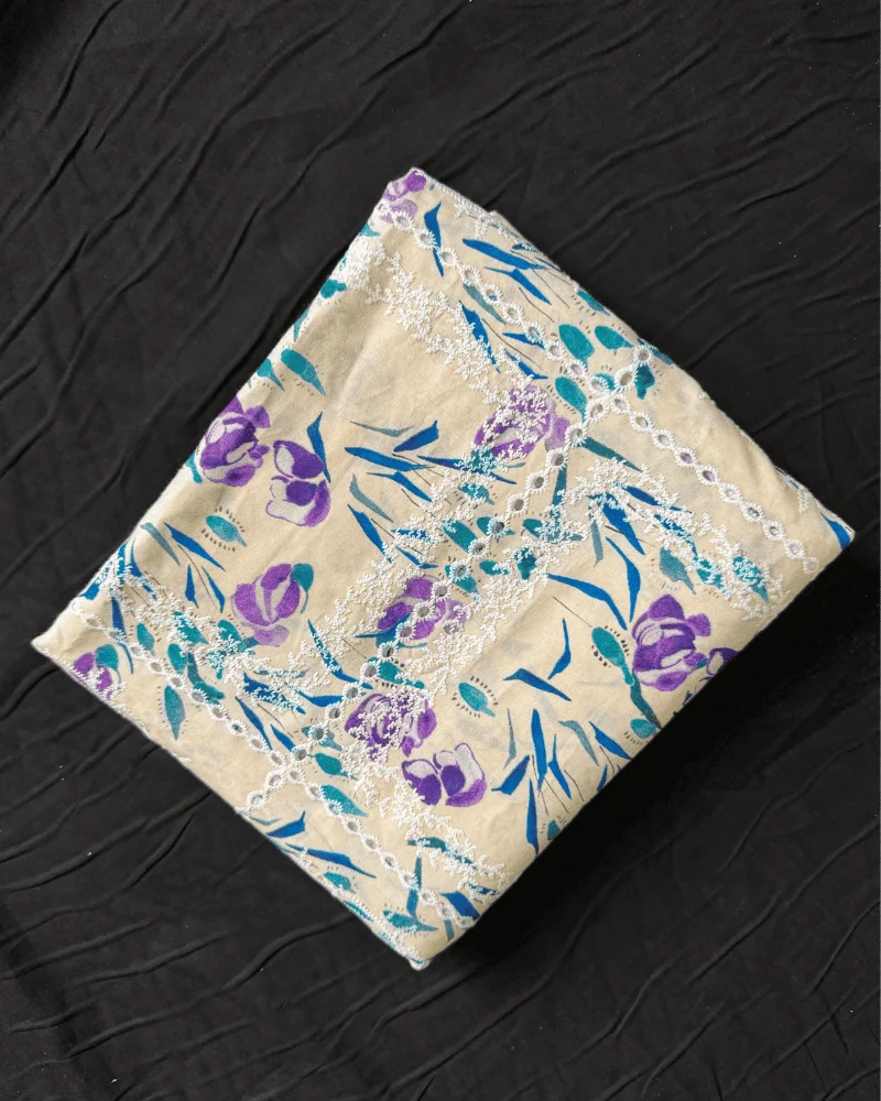 Lilac Floral Chicken Kari Lawn 2-Piece Suit - Essa Mussa Collection